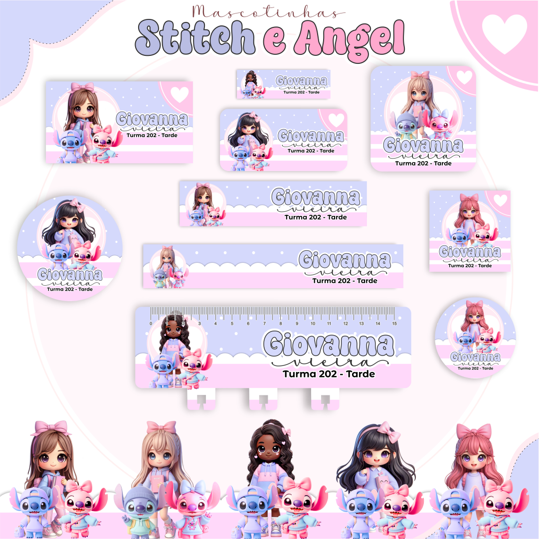 Kit escolar digital STITCH E ANGEL